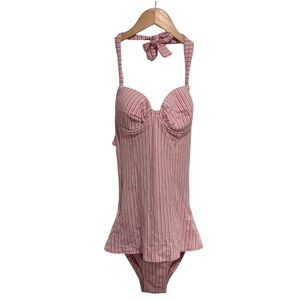 2/$40 Pez D'Or Barcelona Nautical Striped Halter Bathing Suit One-Piece Tankini